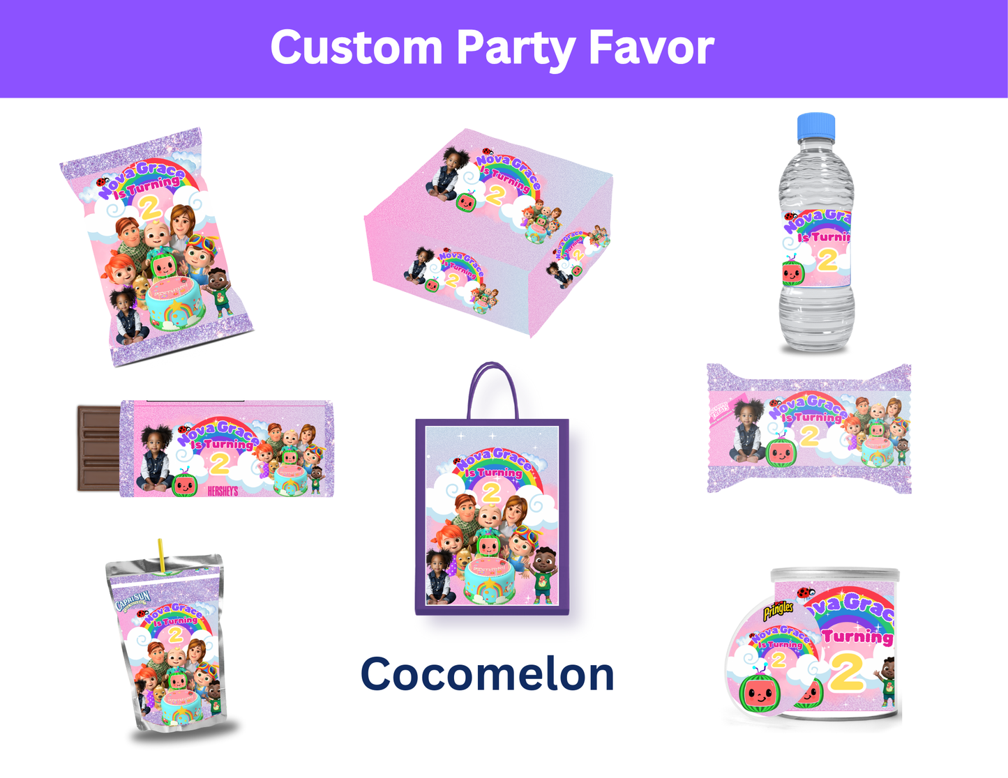 Cocomelon Party Favors Bundle - Digital Canva File - Digital Download Only