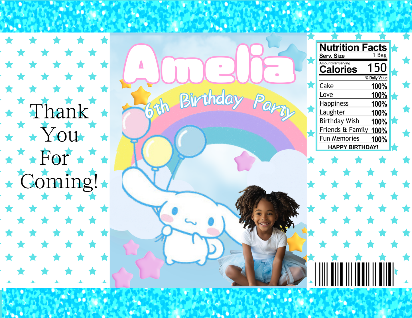 Cinnamoroll Party Favors Bundle - Digital Canva File - Digital Download Only
