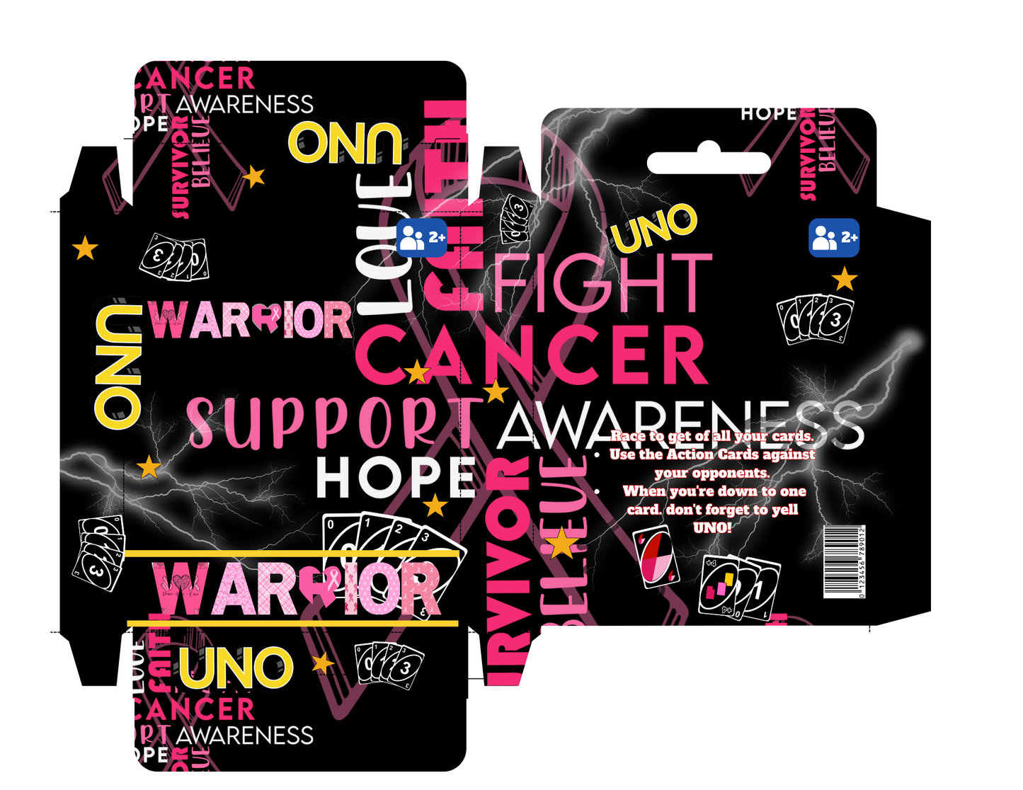 Breast Cancer Editable Canva Uno Cards
