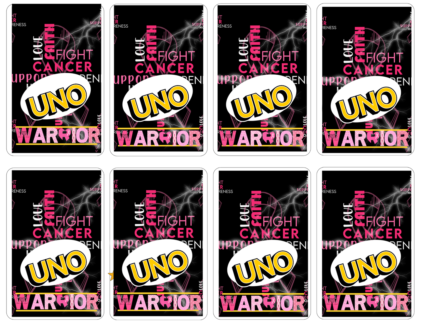 Breast Cancer Editable Canva Uno Cards