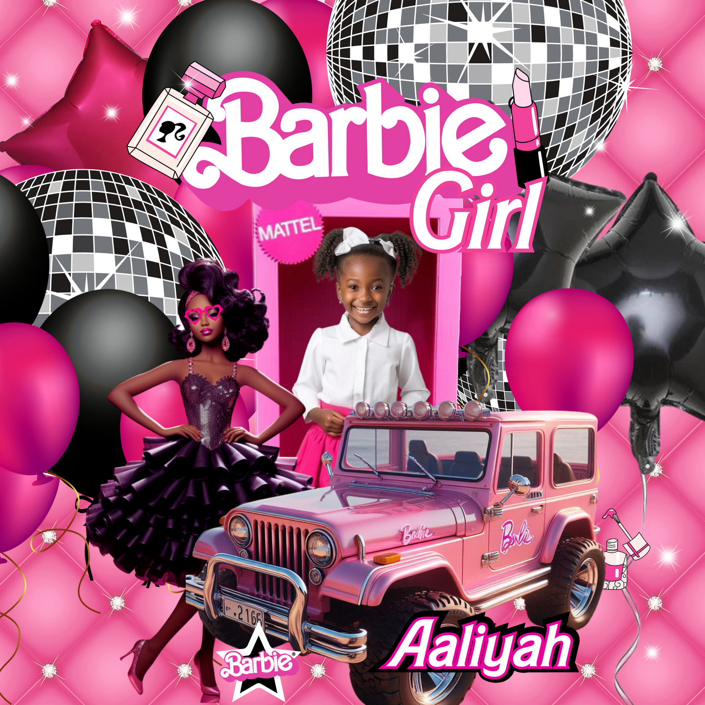Barbie Back to School Canva editable image
