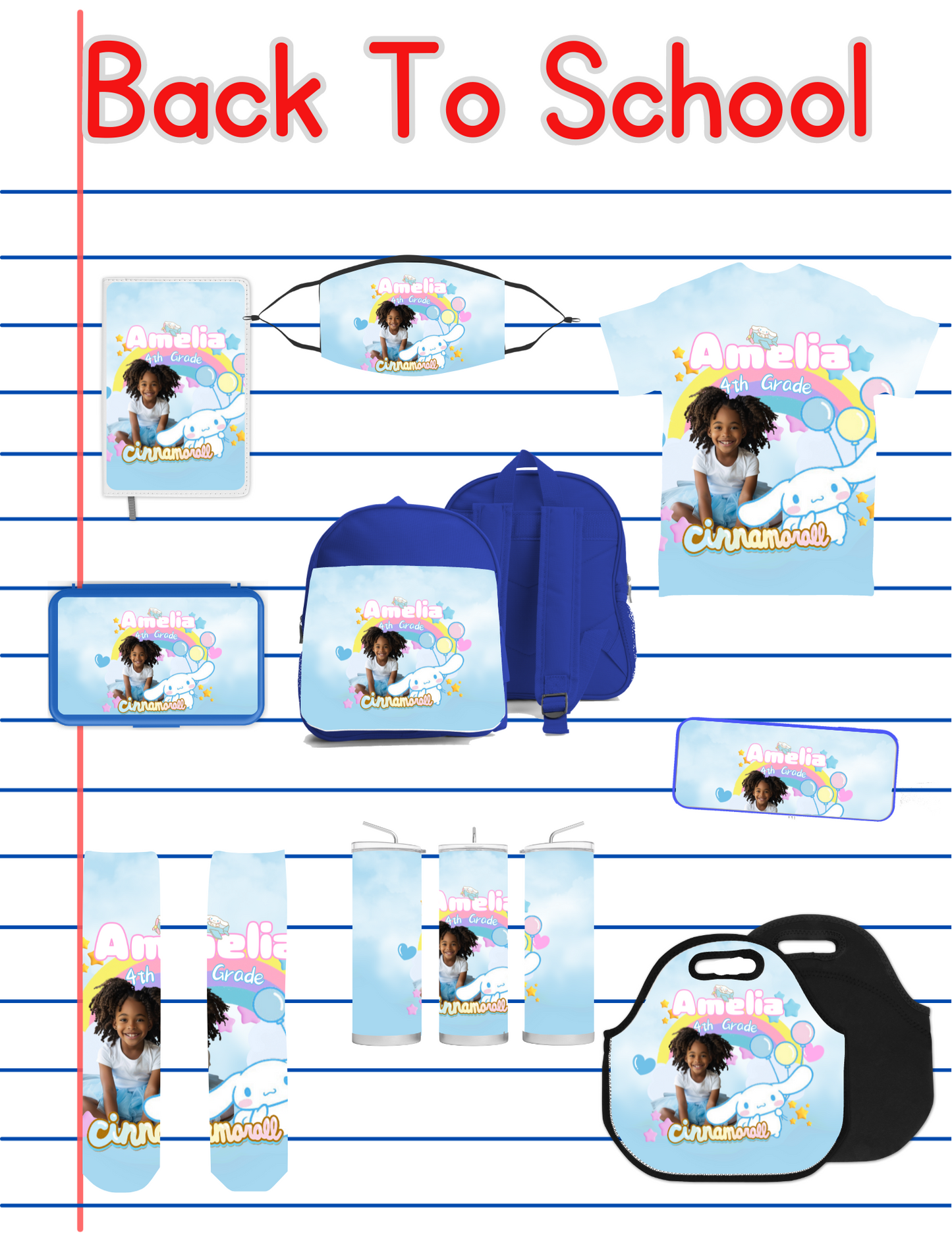 Cinnamoroll Back to School Canva editable image