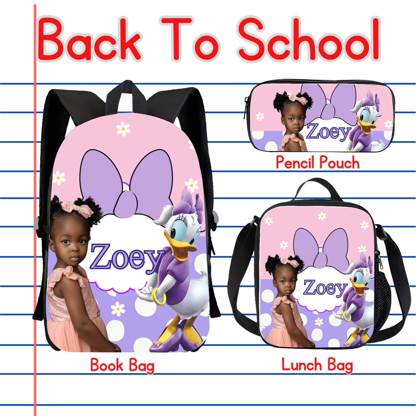 Daisy Duck Back to School Canva editable image