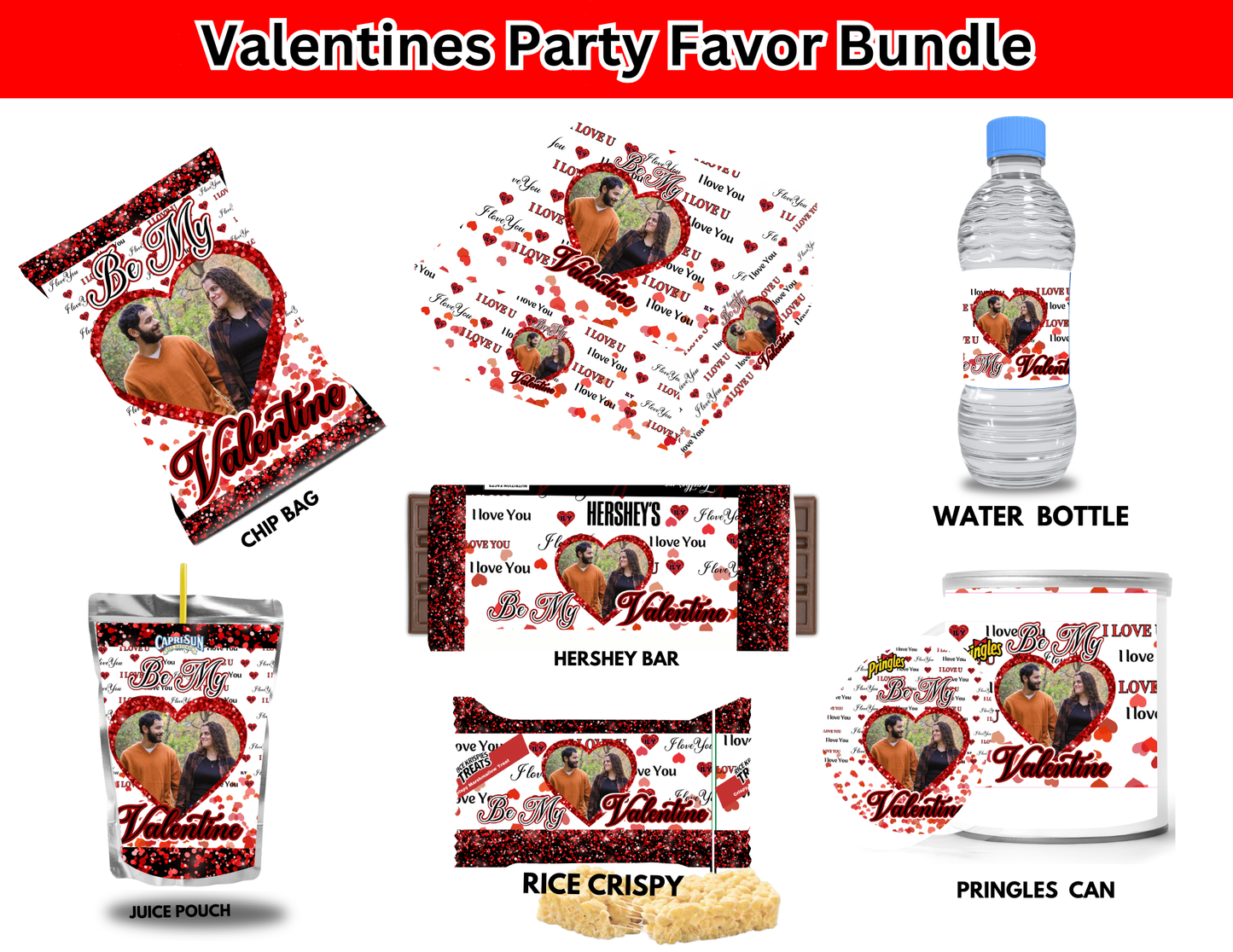 Valentines Day Ediitable Party Favor Canva Design DIGITAL DOWNLOAD ONLY