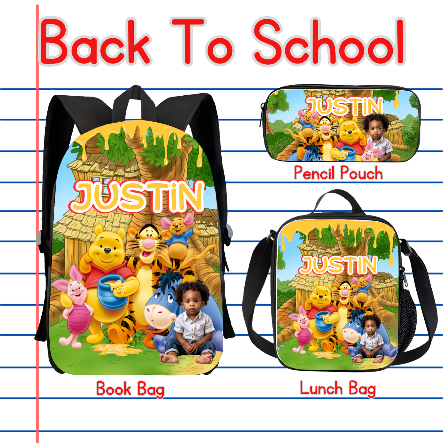 Winnie the Pooh Back to School Canva editable image