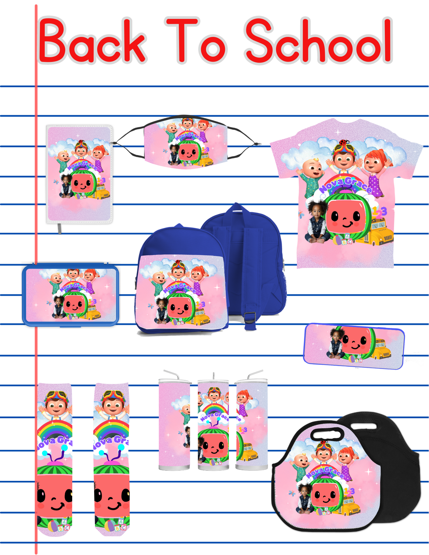 Cocomelon Back to School Canva editable image