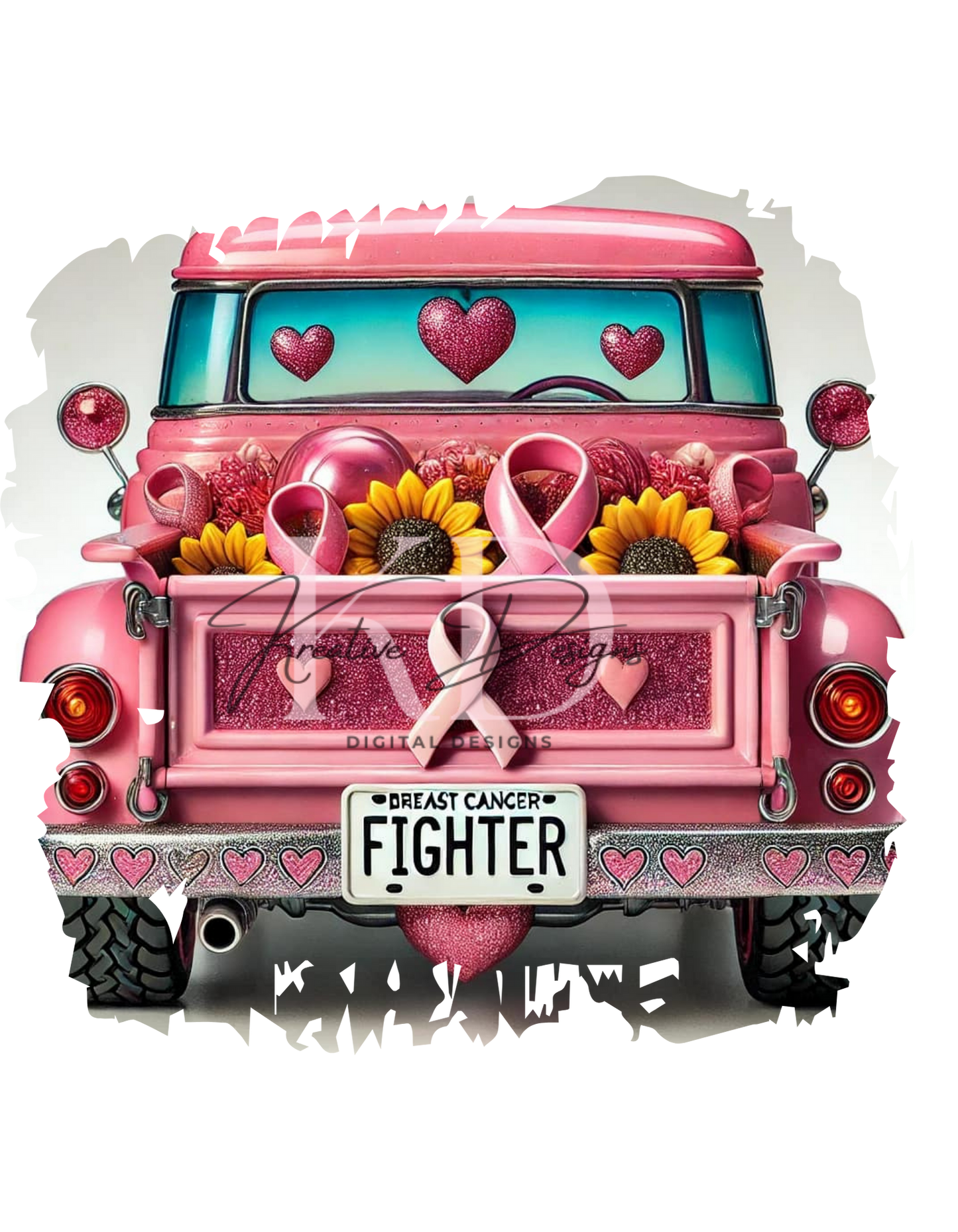 Breast Cancer support country truck PNG