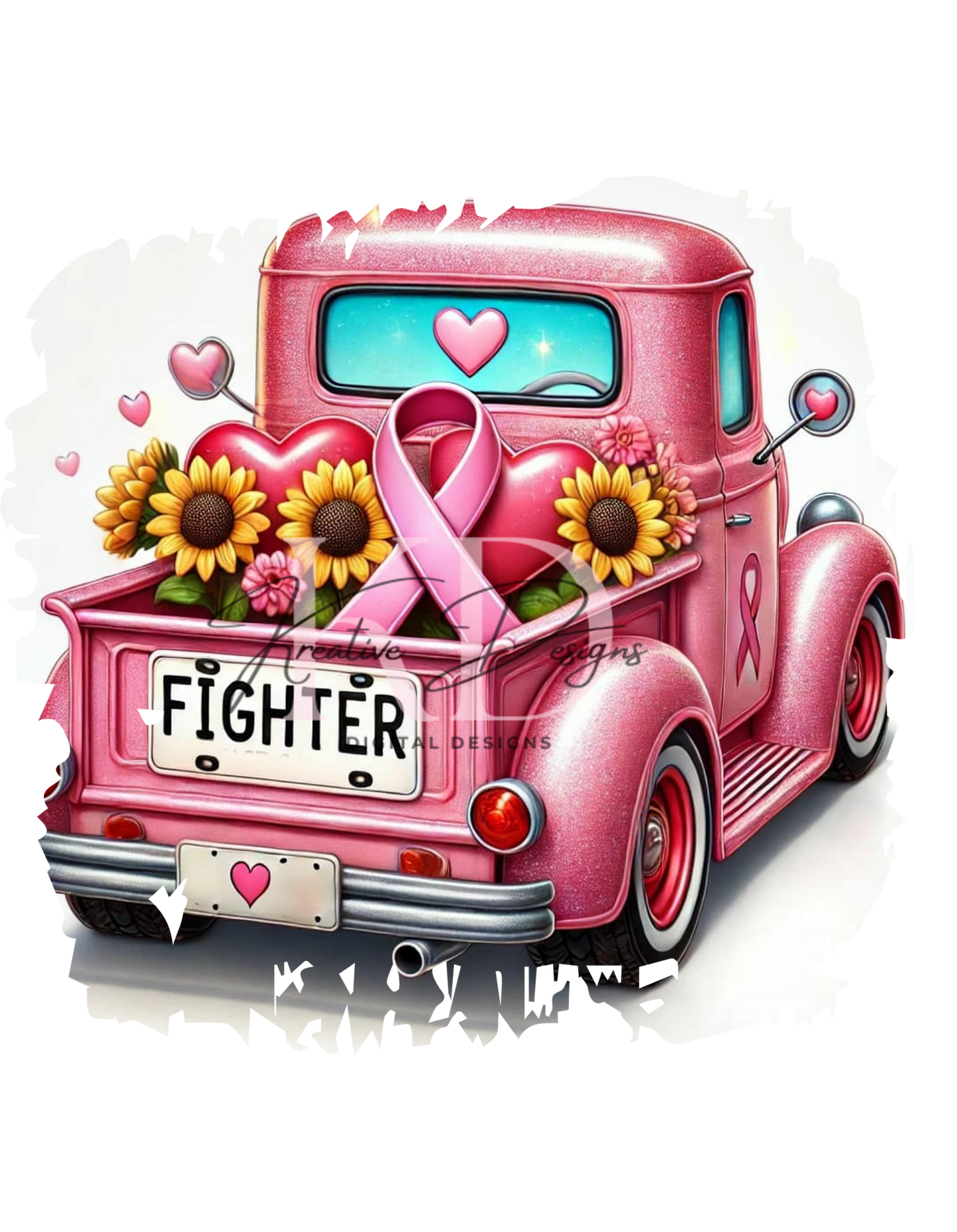 Breast Cancer support country truck PNG