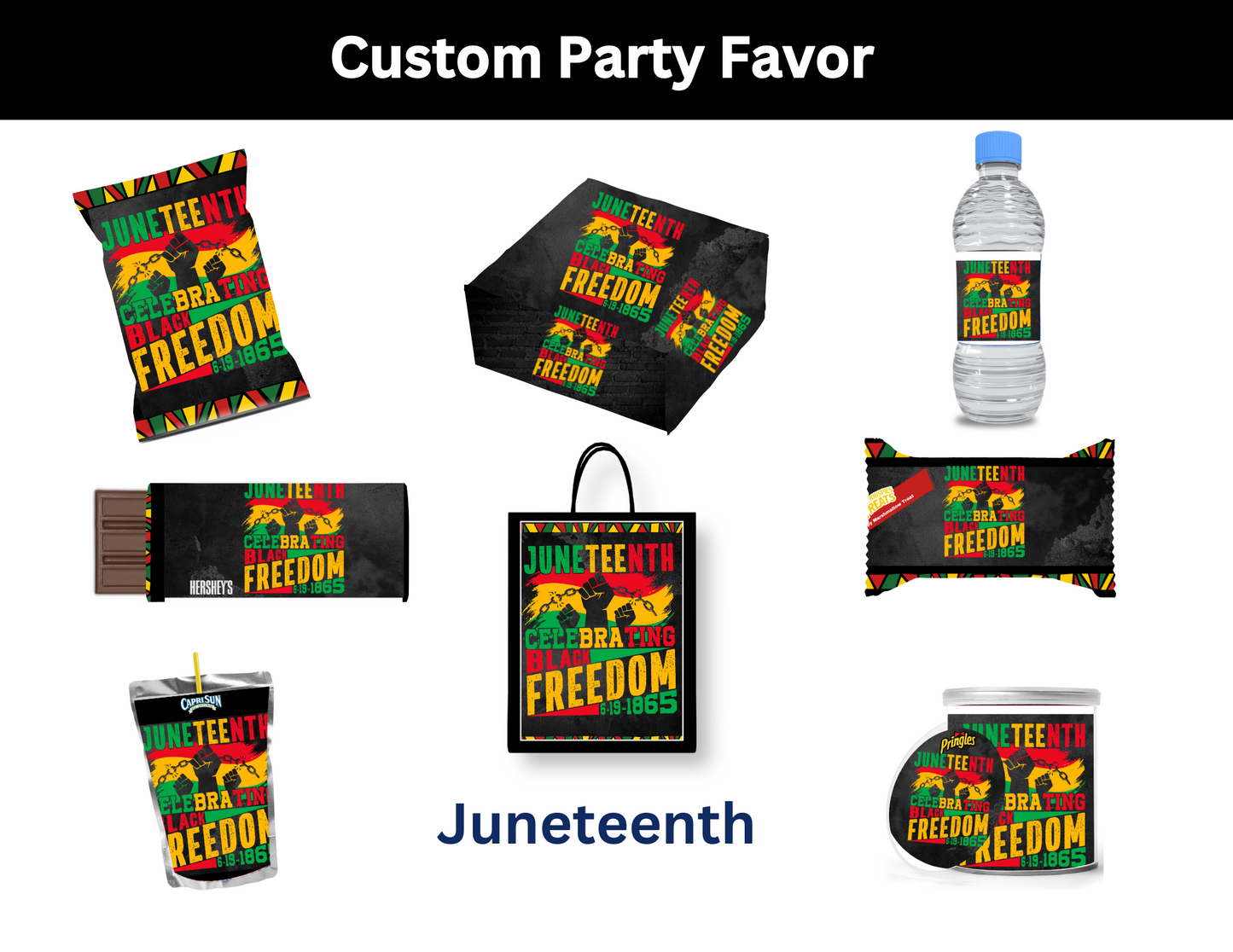 Juneteenth Editable Canva Party Favor Design- DIGITAL DOWNLOAD ONLY