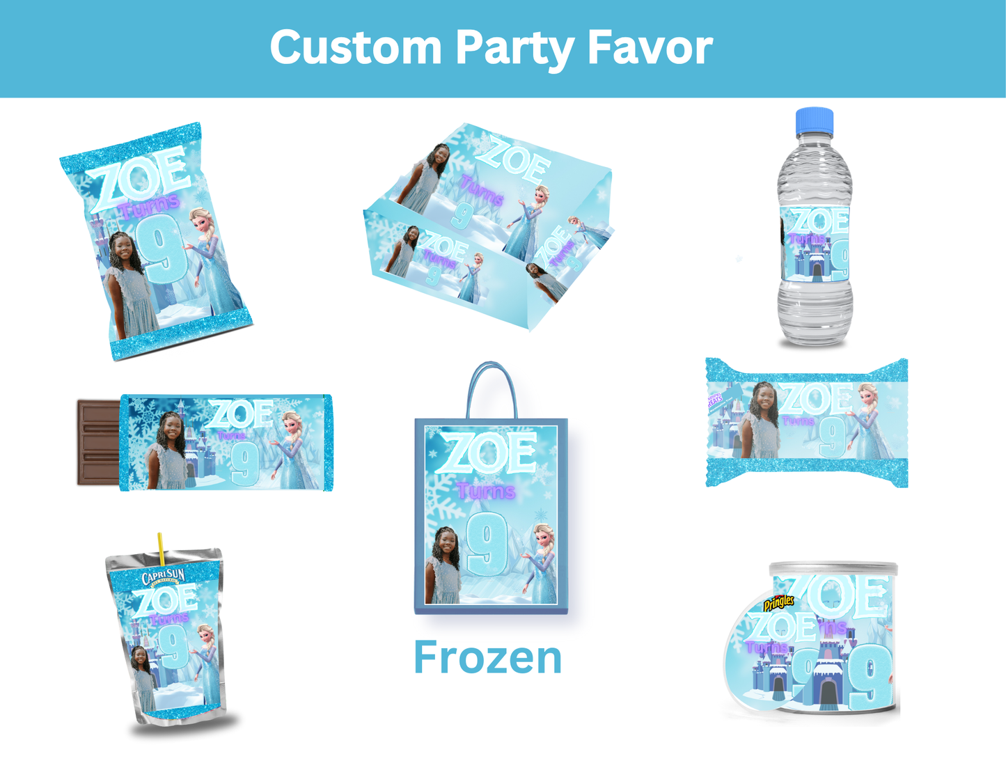 Frozan Editable Canva Party Favor Design DIGITAL DOWNLOAD ONLY