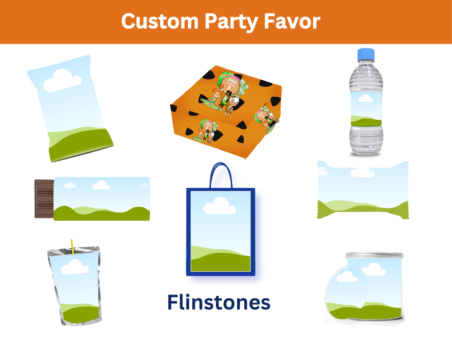 Flinston Party Favors Bundle - Digital Canva File - Digital Download Only