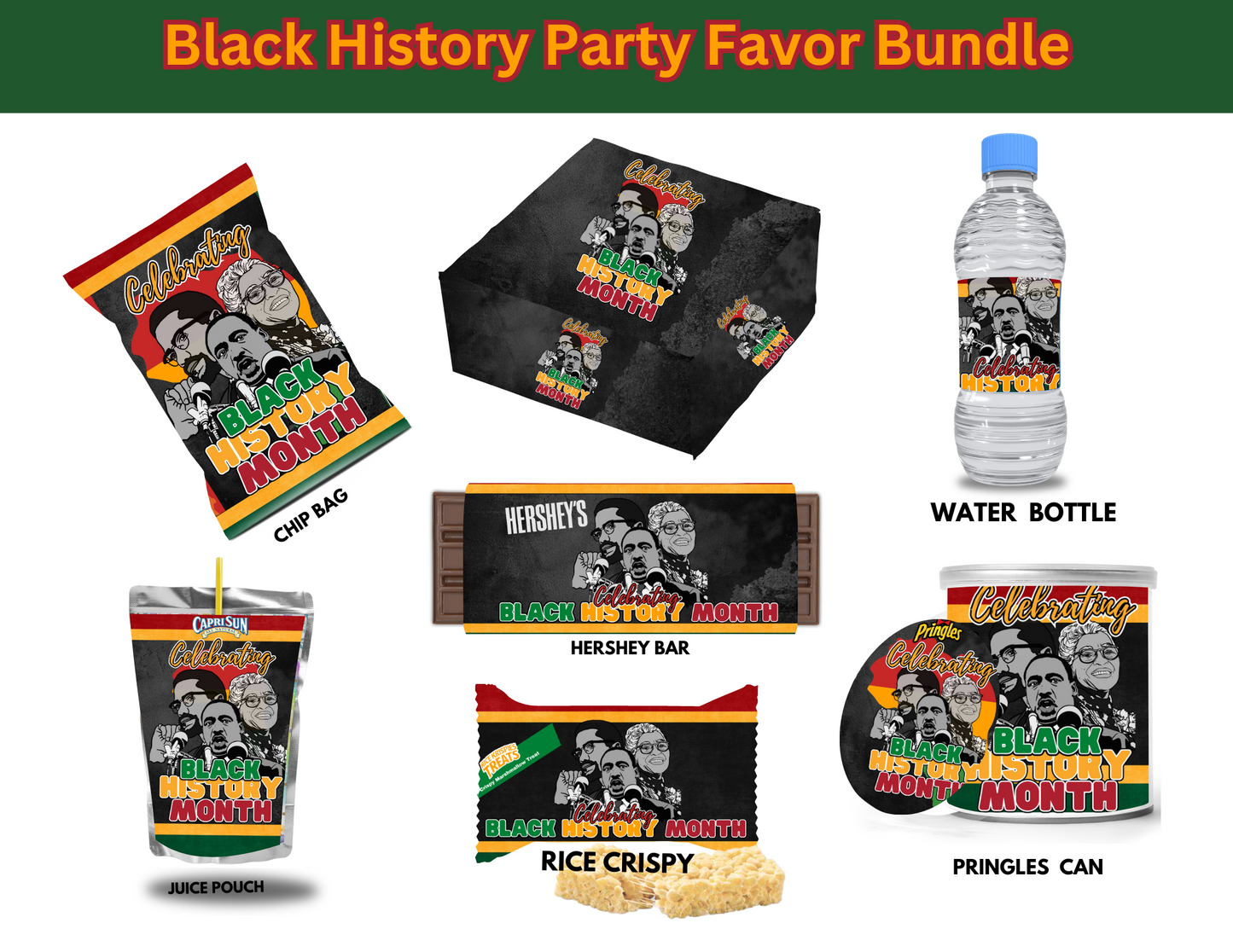 Black history Editable Canva Party Favor Design DIGITAL DOWNLOAD ONLY