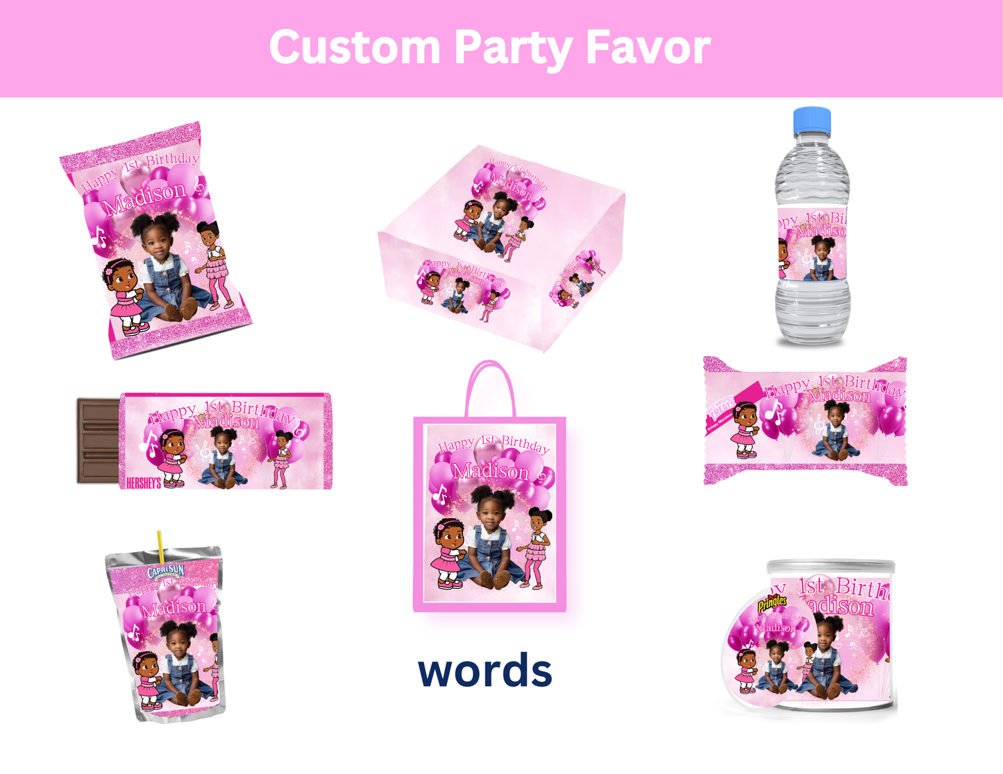 Gracie Corner Editable Canva Party Favor Design DIGITAL DOWNLOAD ONLY