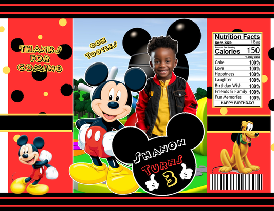 Mickey Mouse Editable Canva Party Favor Design DIGITAL DOWNLOAD ONLY