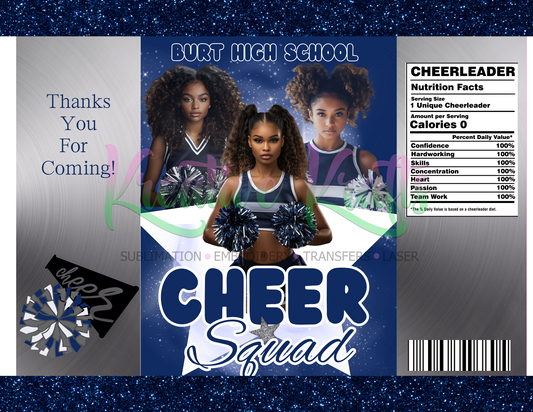Cheerleader Party Favors Bundle - Digital Canva File - Digital Download Only