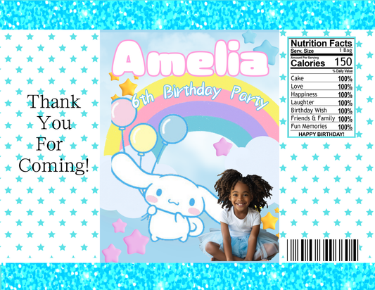 Cinnamoroll Party Favors Bundle - Digital Canva File - Digital Download Only