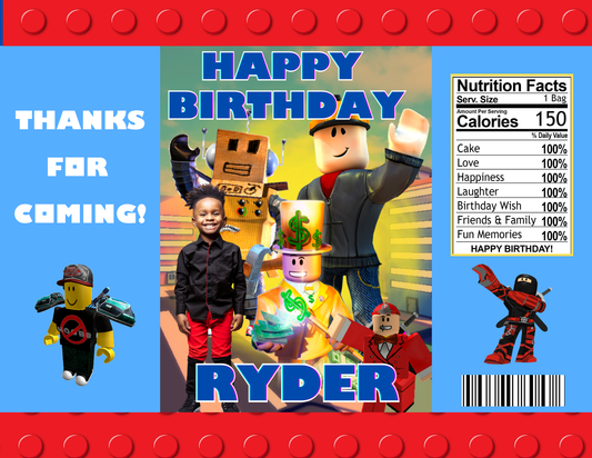 Roblox  Editable Party Favor Canva Design DIGITAL DOWNLOAD ONLY