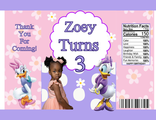 Daisey Duck Party Favors Bundle - Digital Canva File - Digital Download Only
