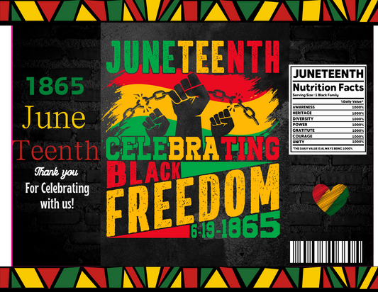 Juneteenth Editable Canva Party Favor Design- DIGITAL DOWNLOAD ONLY