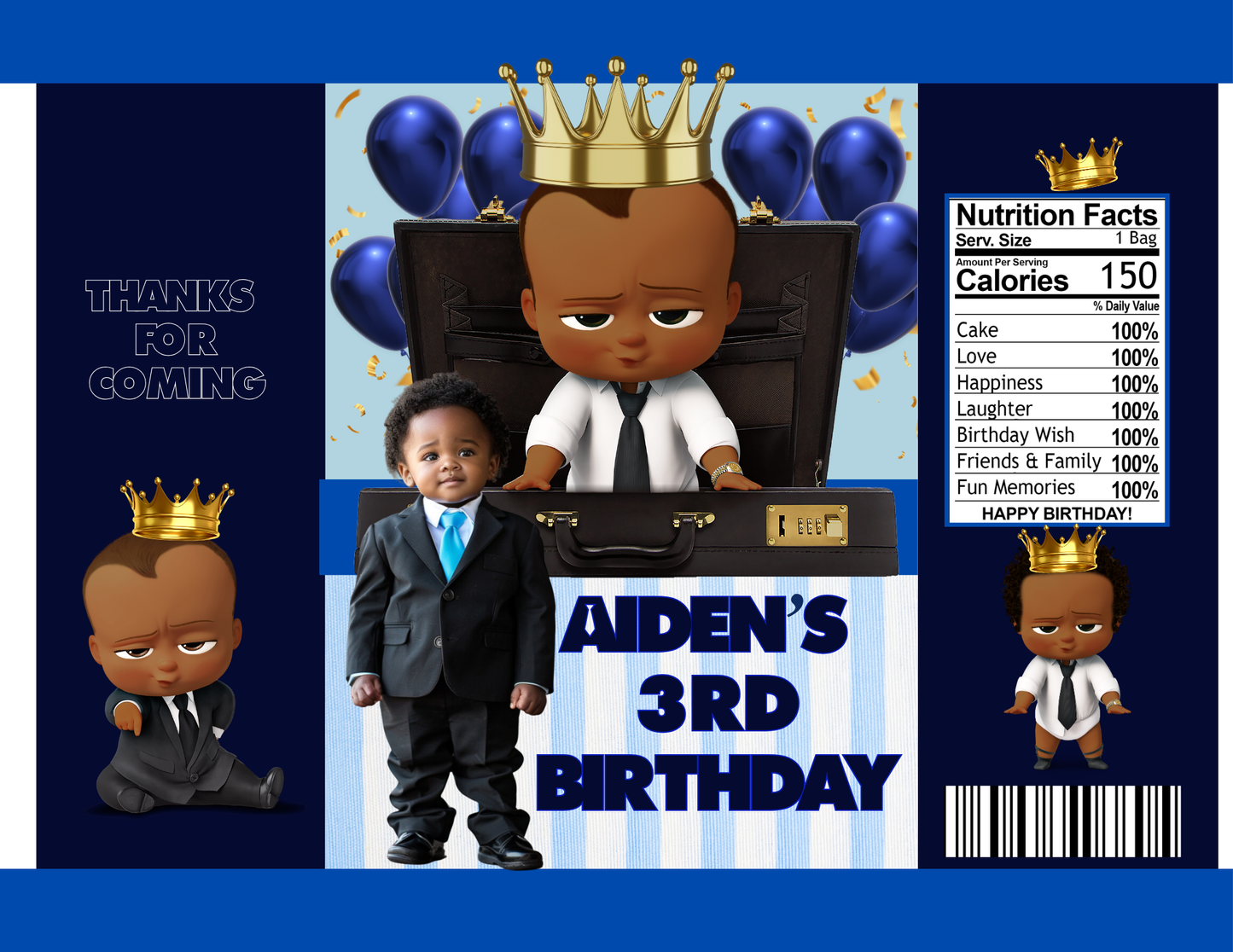 Boss Baby Boy Party Favors Bundle - Digital Canva File - Digital Download Only