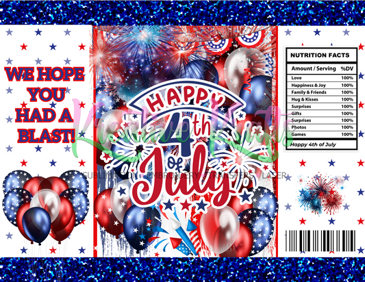 4th of July  Editable Canva Party Favor Design DIGITAL DOWNLOAD ONLY