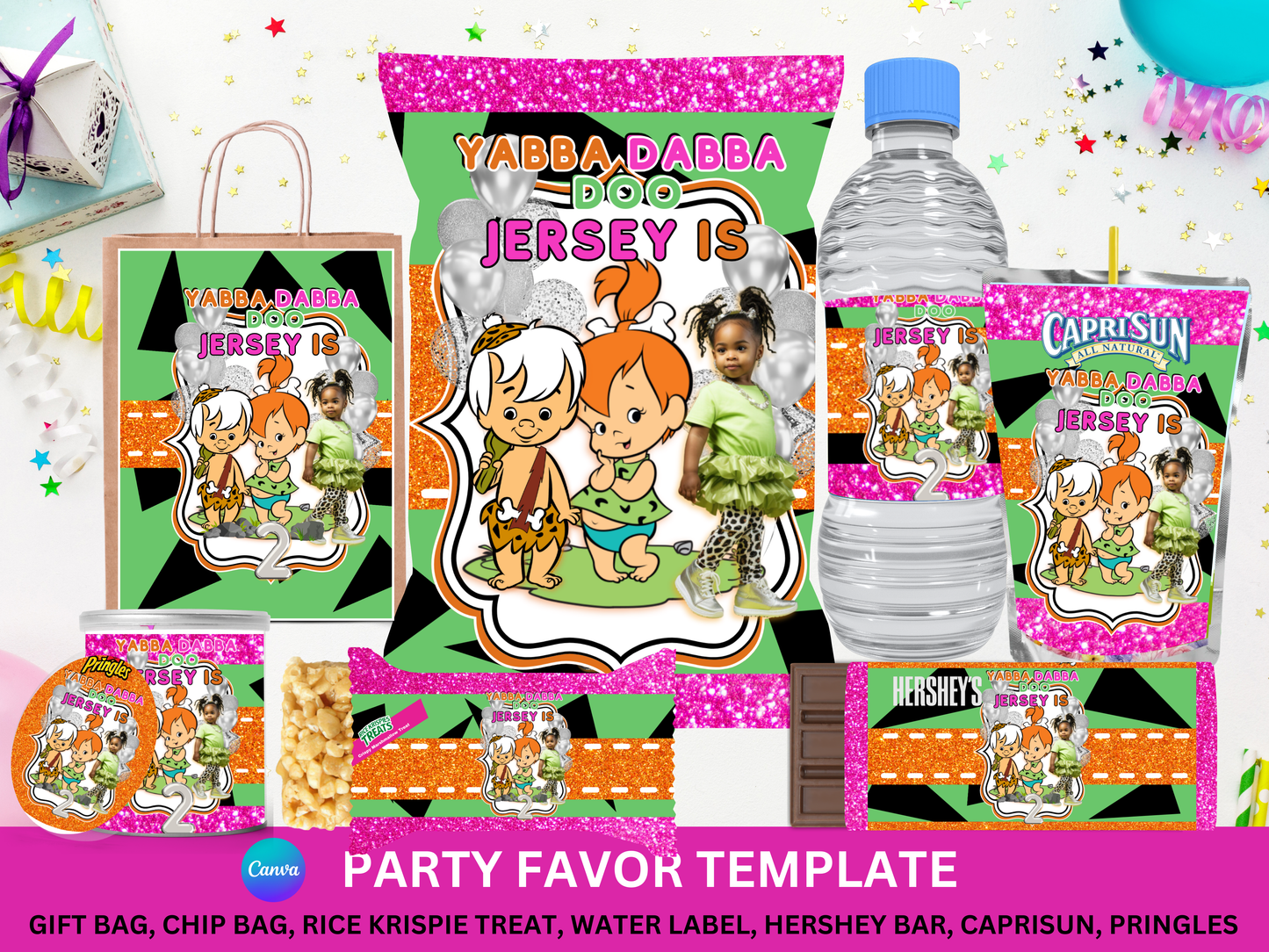 Flinston Party Favors Bundle - Digital Canva File - Digital Download Only