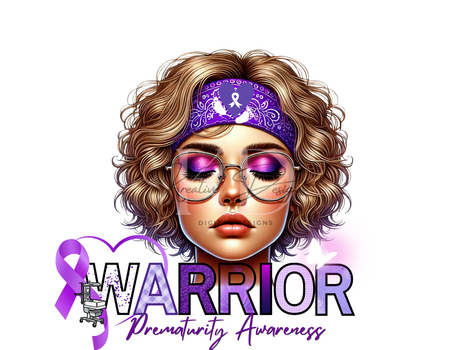 Caucasian Awareness Warriors Canva Editable Templates