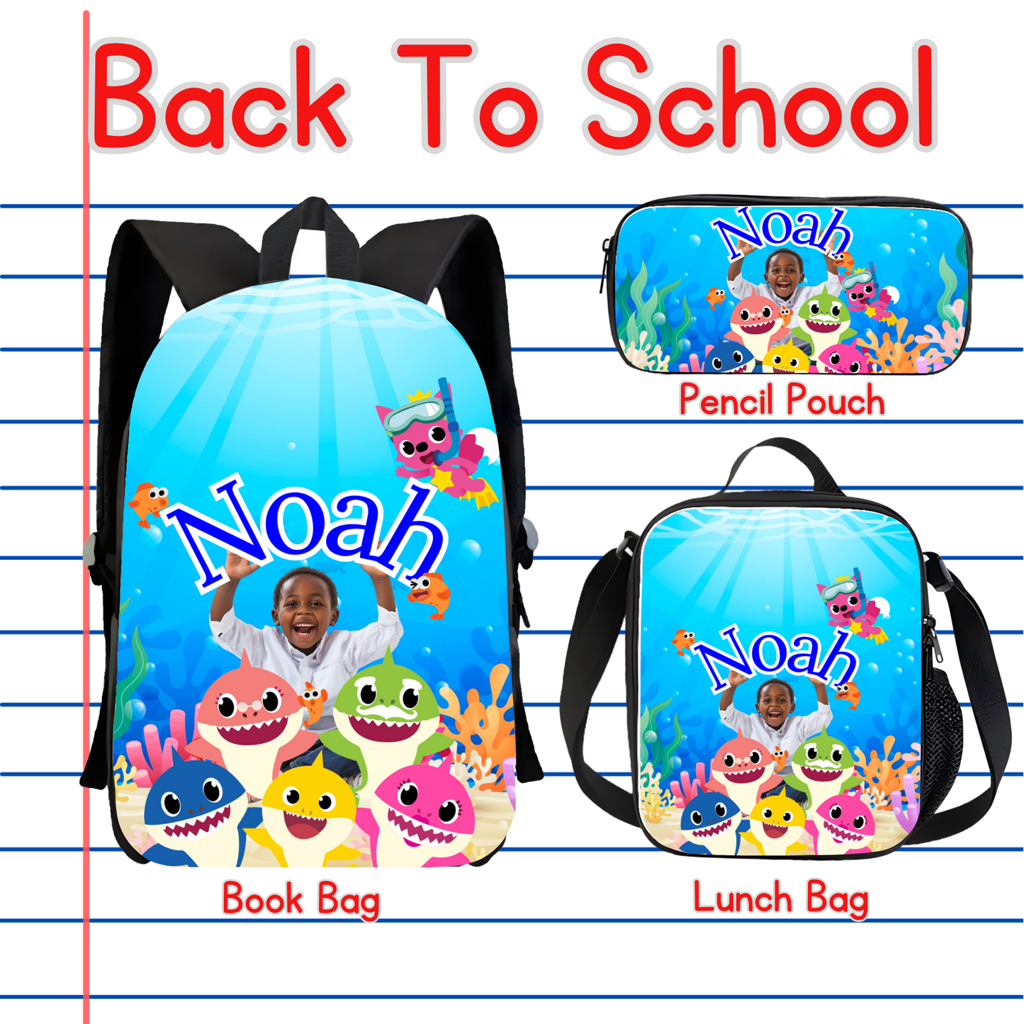 Baby Shark Back to School Canva editable image