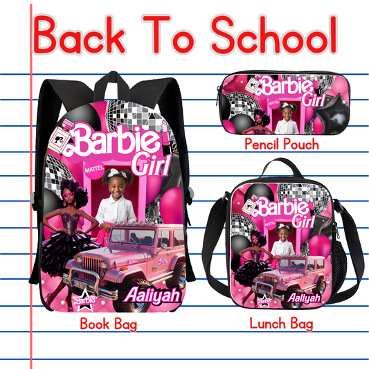 Barbie Back to School Canva editable image