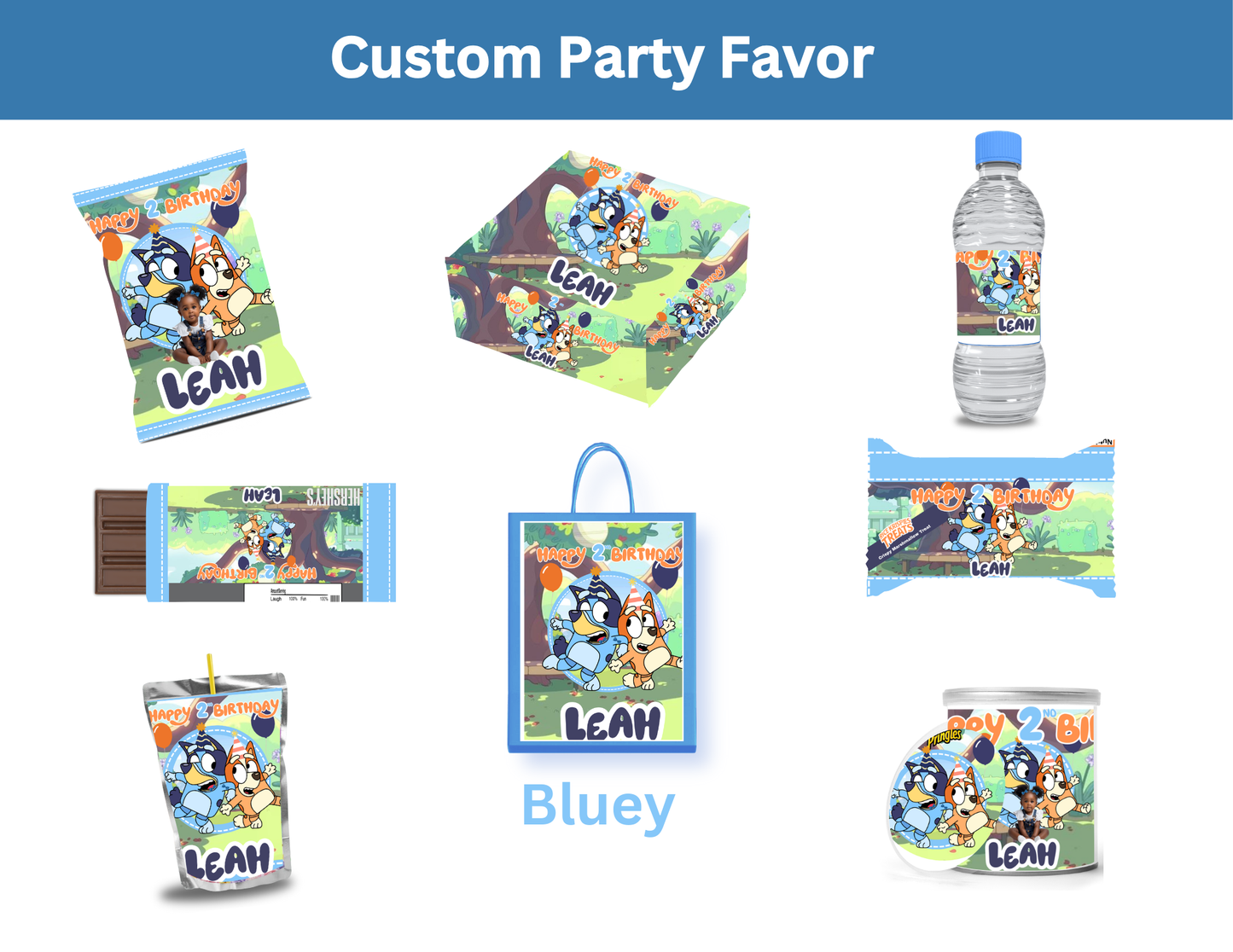 Bluey Party Favors Bundle - Digital Canva File - Digital Download Only