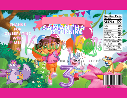 Dora Party Favors Bundle - Digital Canva File - Digital Download Only