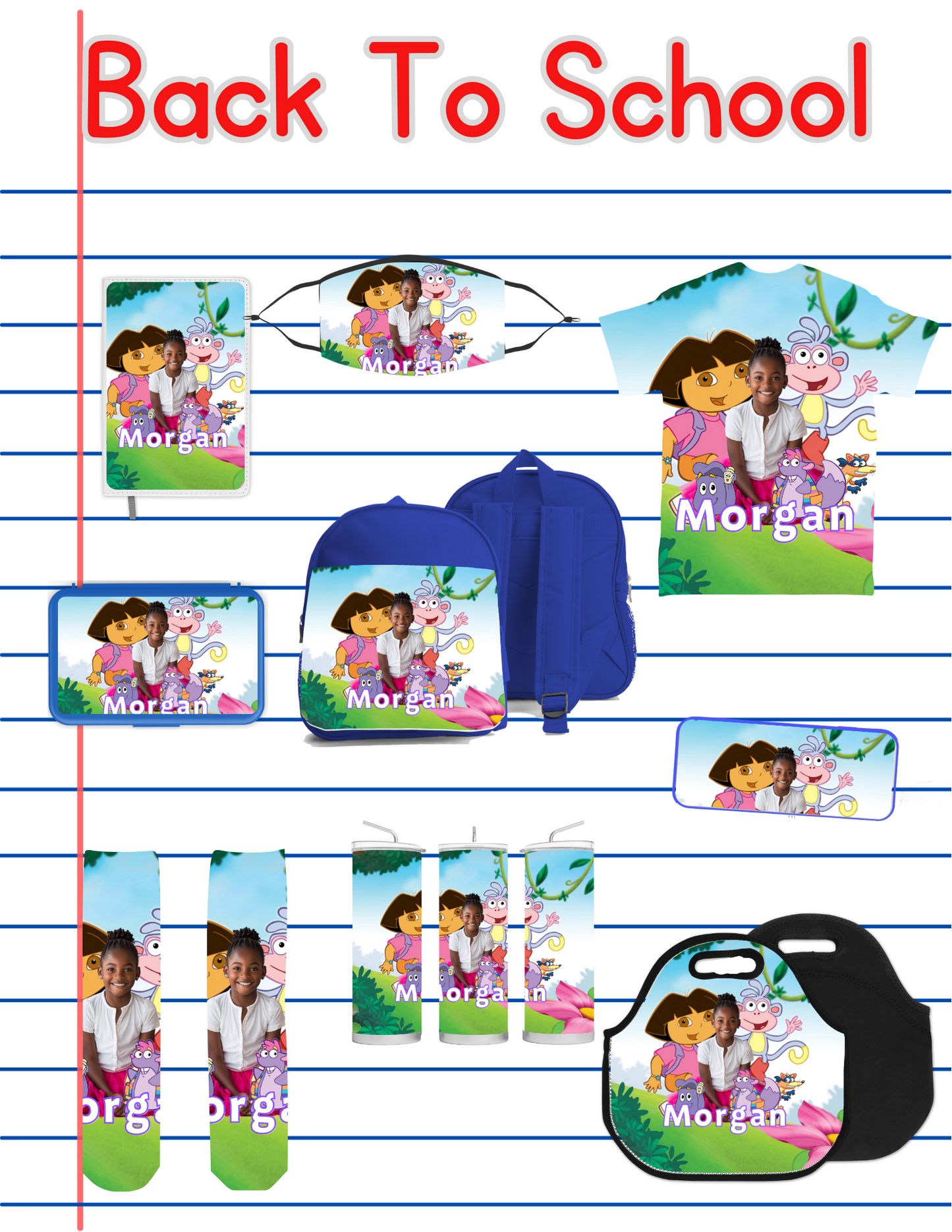 Dora Back to School Canva editable image