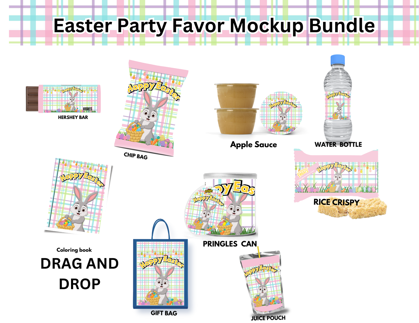 Easter Party Favors Bundle - Digital Canva File - Digital Download Only