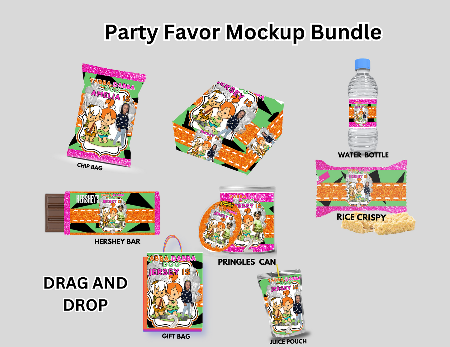 Flinston Party Favors Bundle - Digital Canva File - Digital Download Only