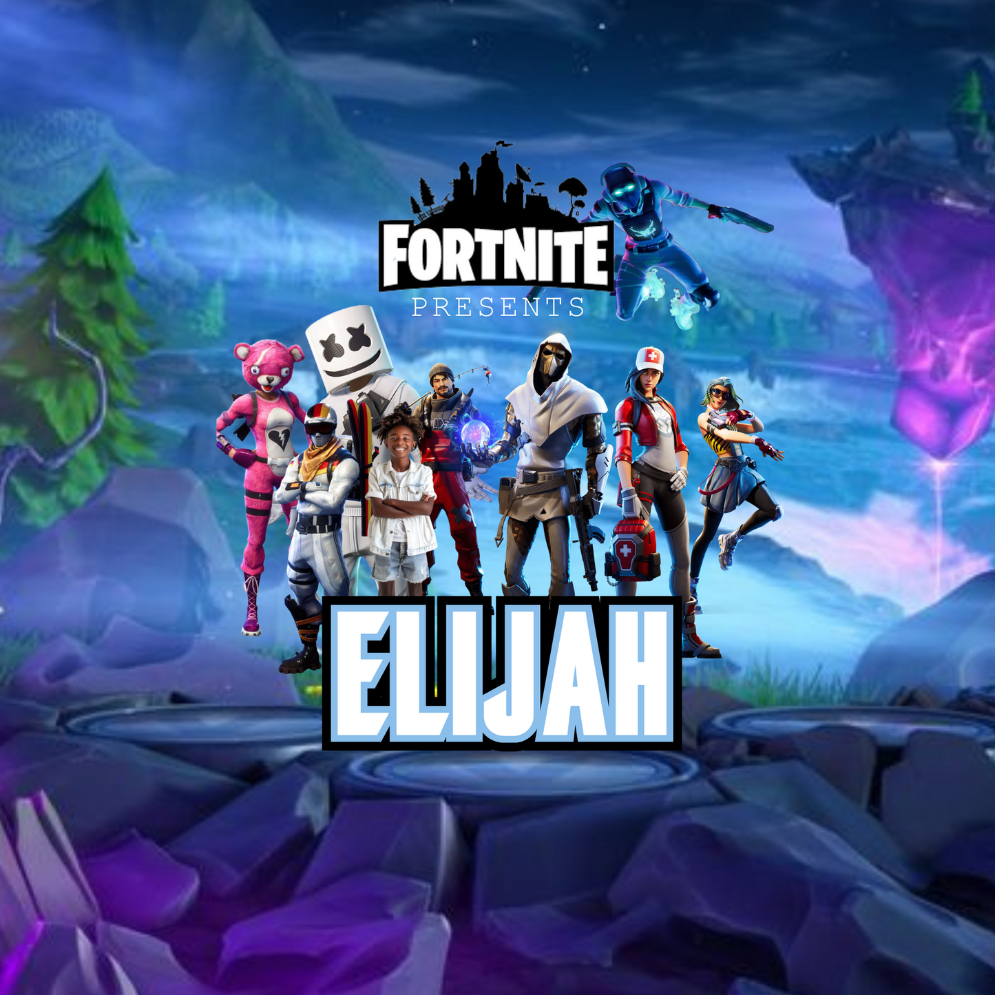 Fortnite Back to School Canva editable image