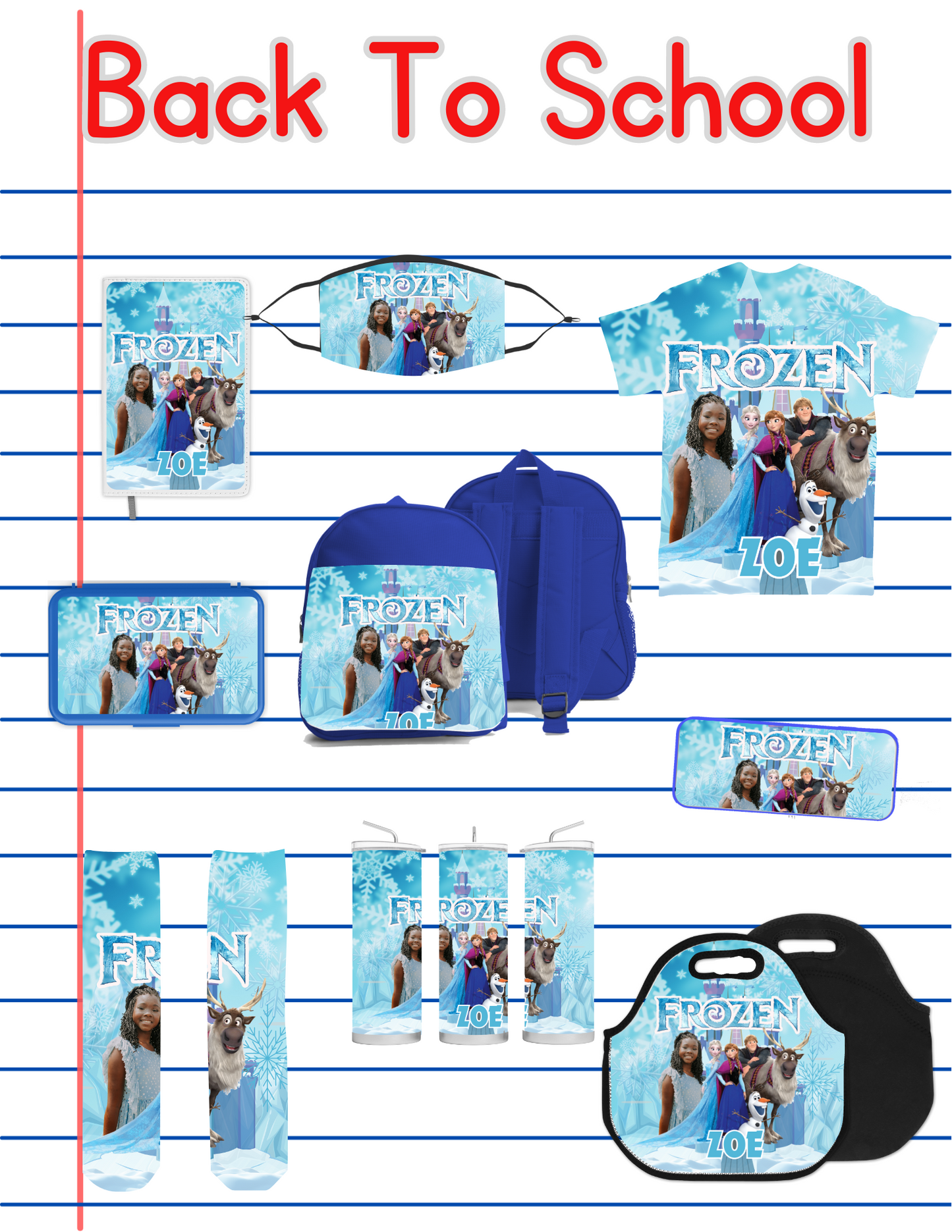 Frozen Back to School Canva editable image