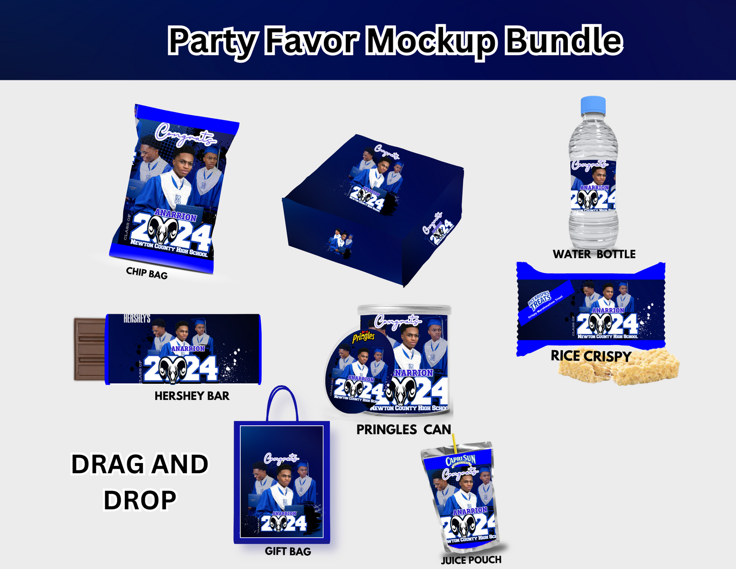 Graduation Editable Canva Party Favor Design- DIGITAL DOWNLOAD ONLY