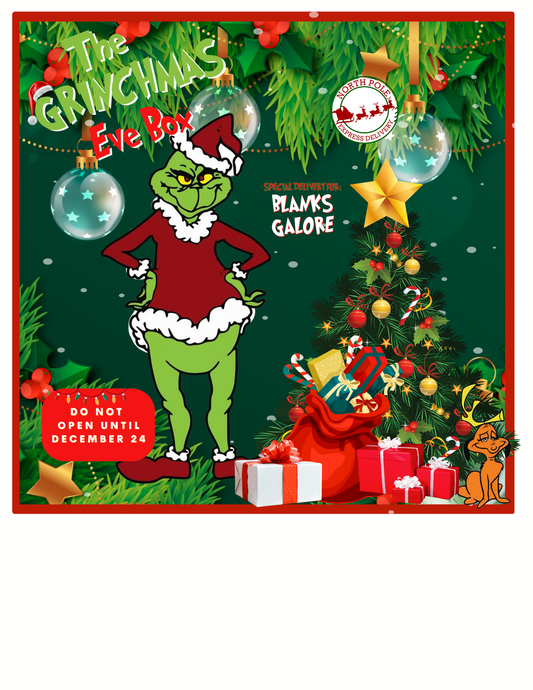 Grinch Editable Canva Party Favor Design- DIGITAL DOWNLOAD ONLY