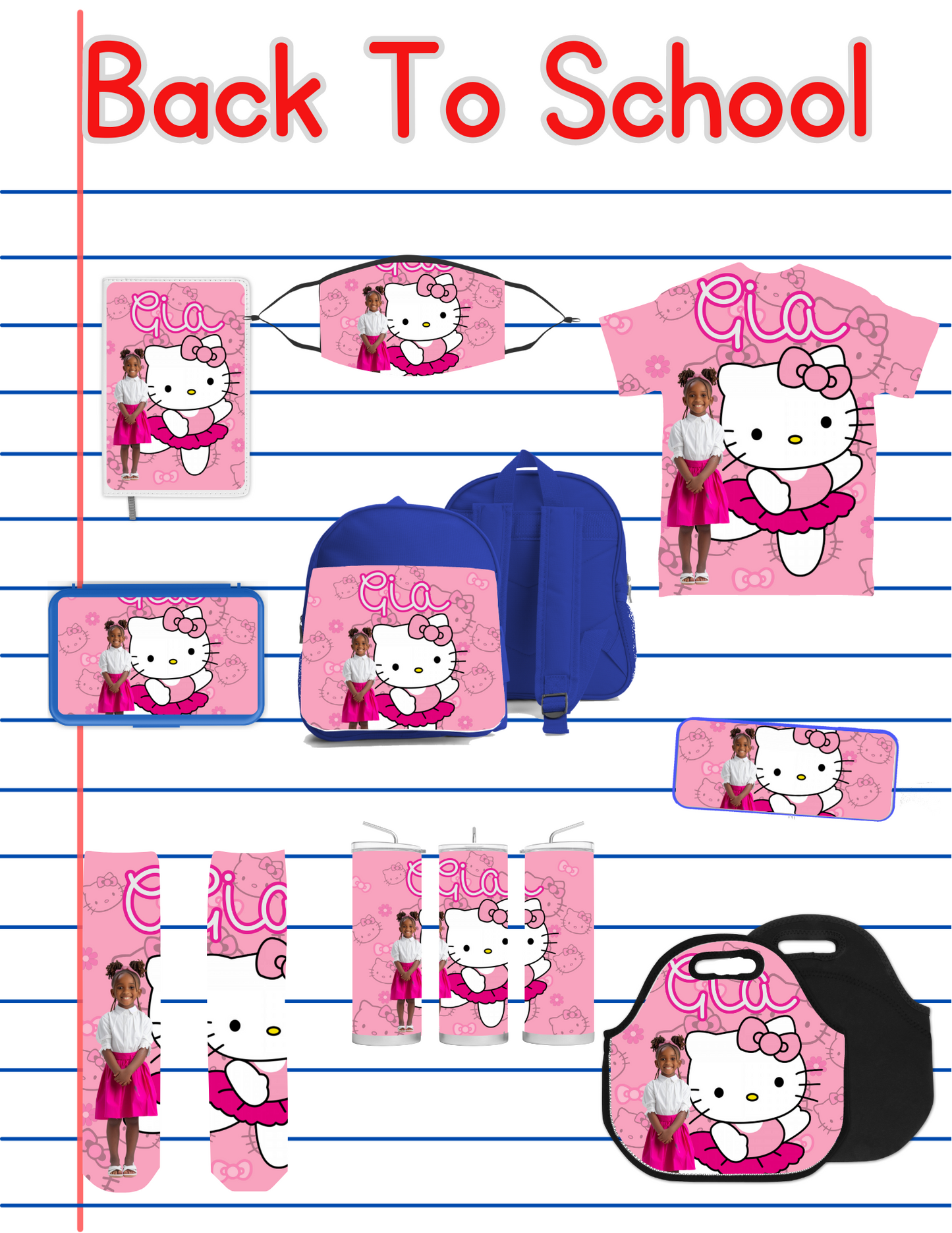 Hello Kitty Back to School Canva editable image