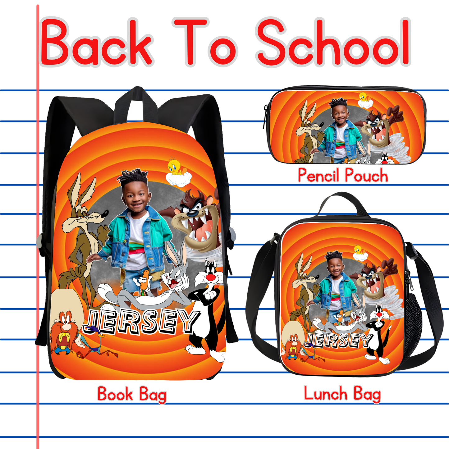 Looney Tunes Back to School Canva editable image