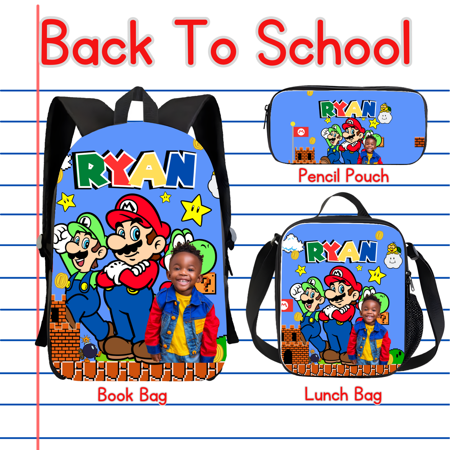 Mario Back to School Canva editable image