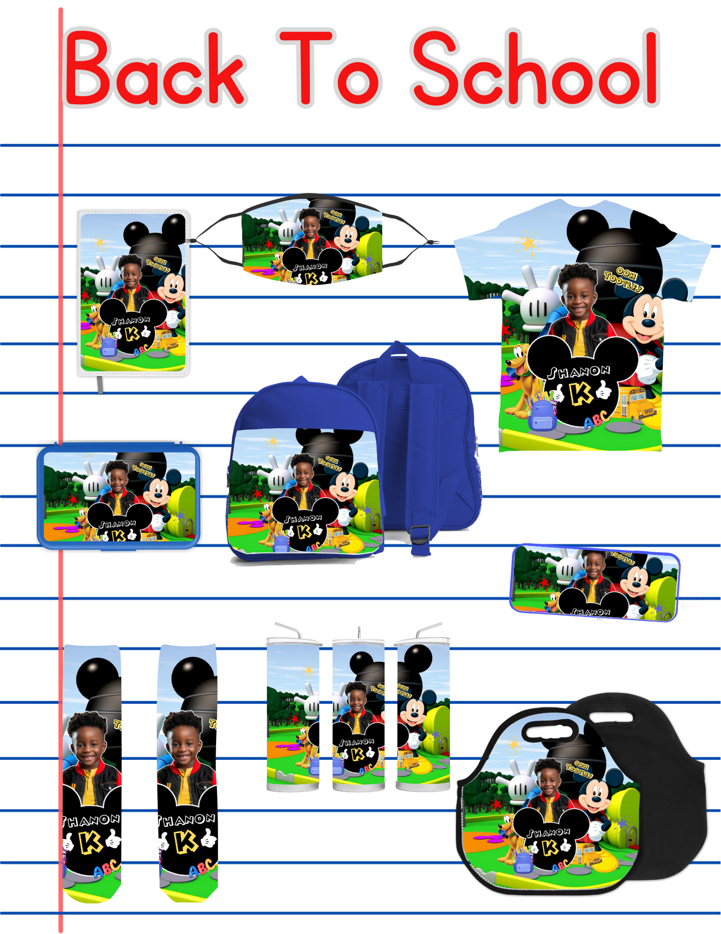 Mickey Back to School Canva editable image