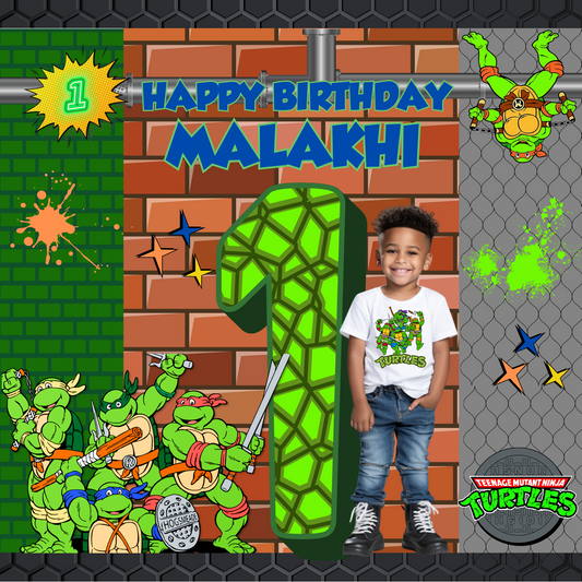 Ninja Turtles Editable Canva Backdrop Design DIGITAL DOWNLOAD ONLY