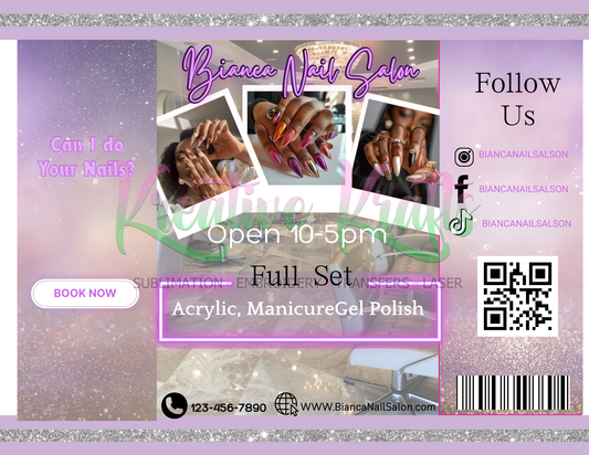 Nail Tech  Editable Canva marketing  Design DIGITAL DOWNLOAD ONLY