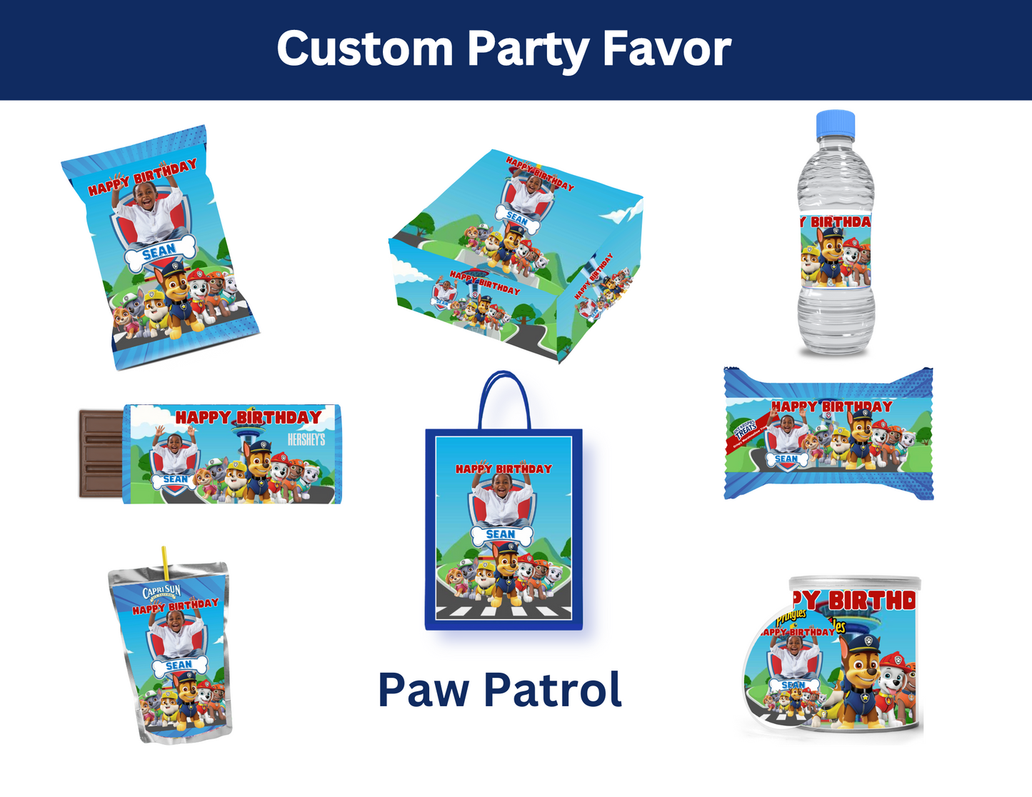 Paw Patrol Editable Canva Party Favor Design DIGITAL DOWNLOAD ONLY