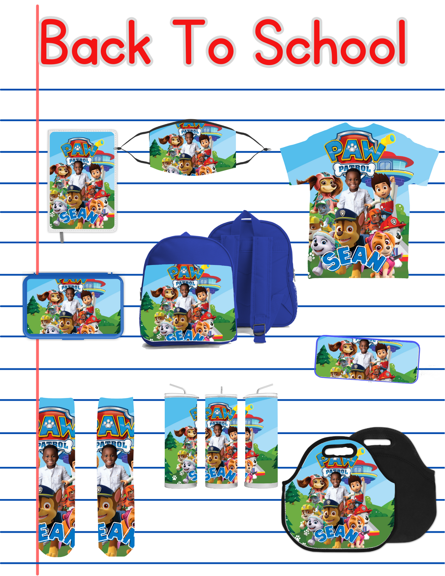 Paw Patrol Back to School Canva editable image