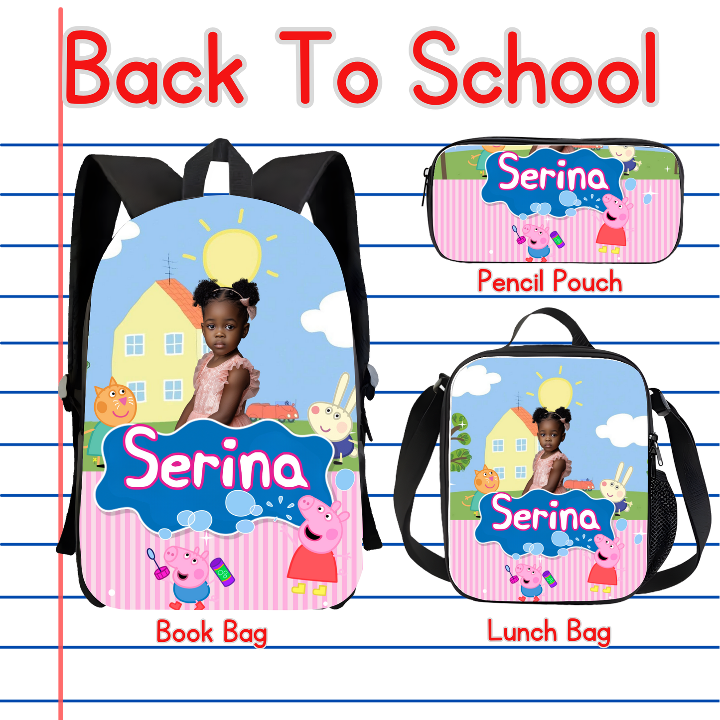 Peppa Pig Back to School Canva editable image