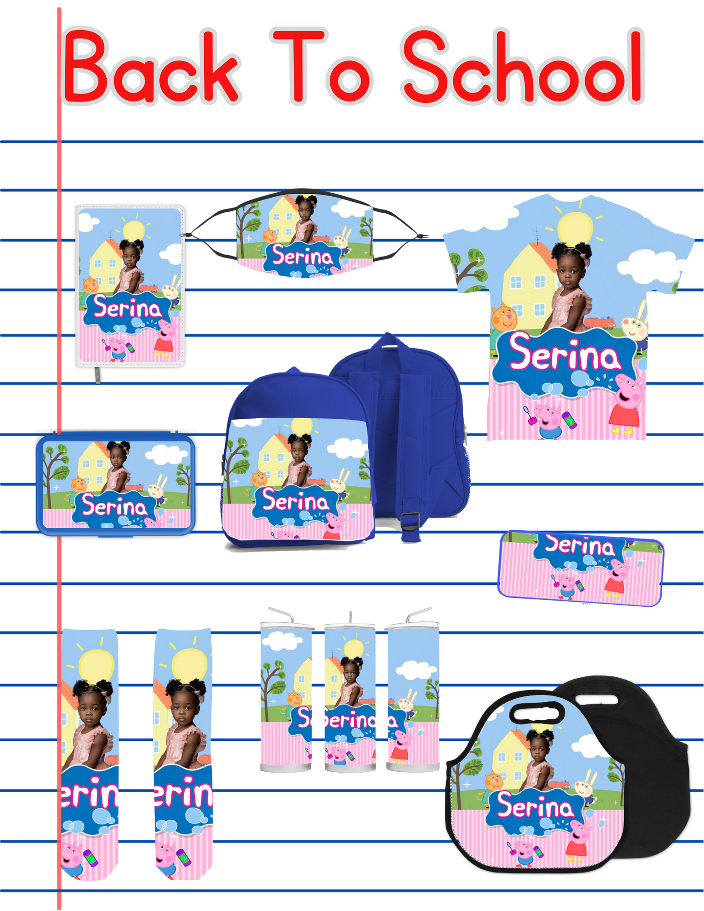 Peppa Pig Back to School Canva editable image