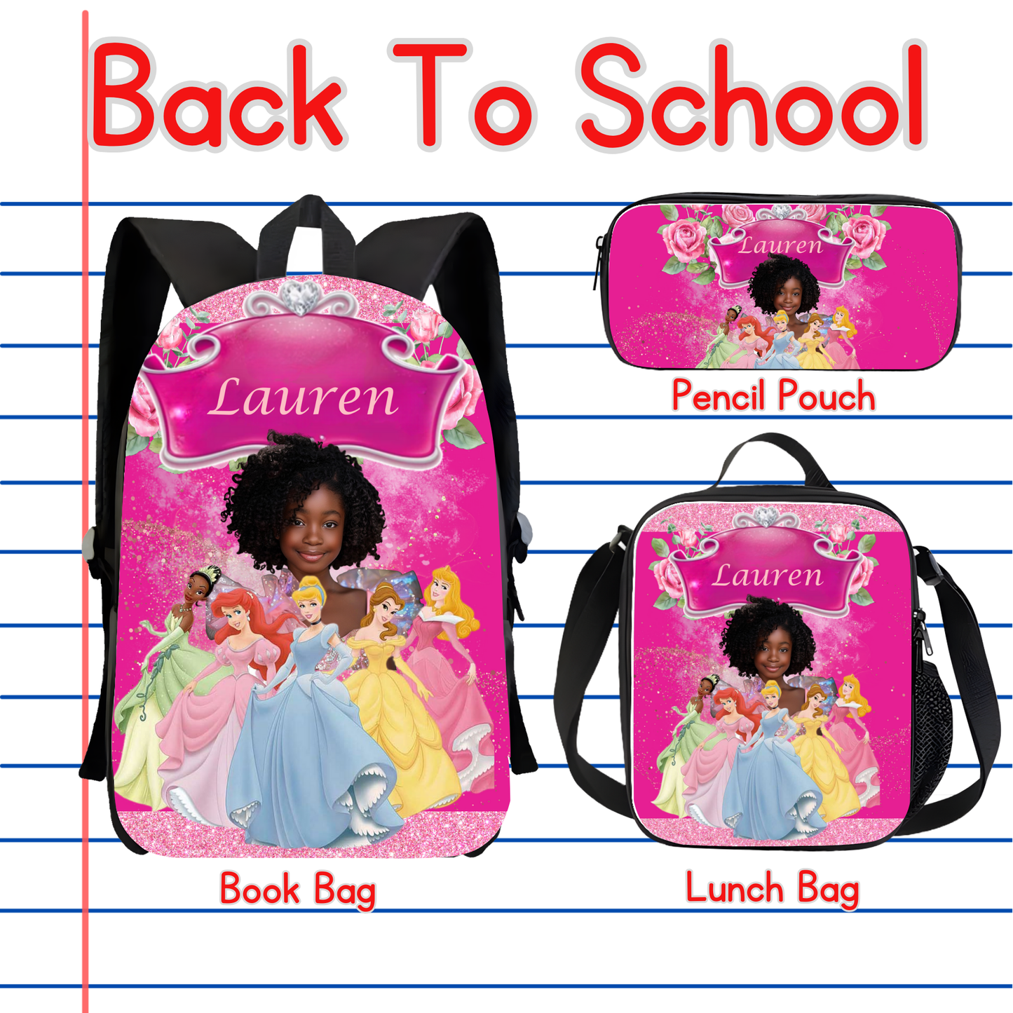 Princess Back to School Canva editable image