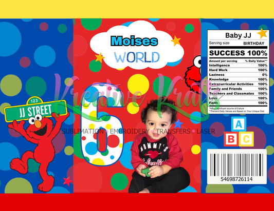 Sesame Street Editable Party Favor Canva Design DIGITAL DOWNLOAD ONLY